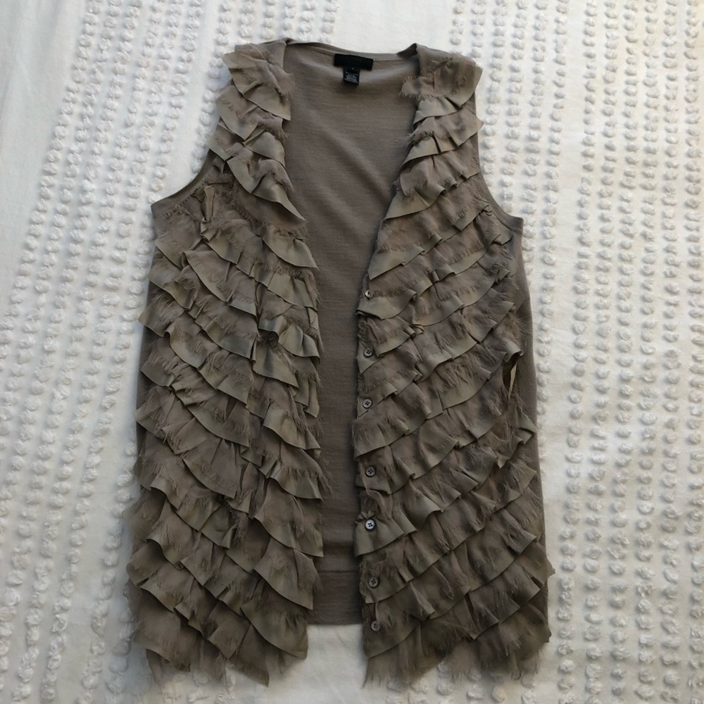 JCrew Ruffle Vest Sz Small